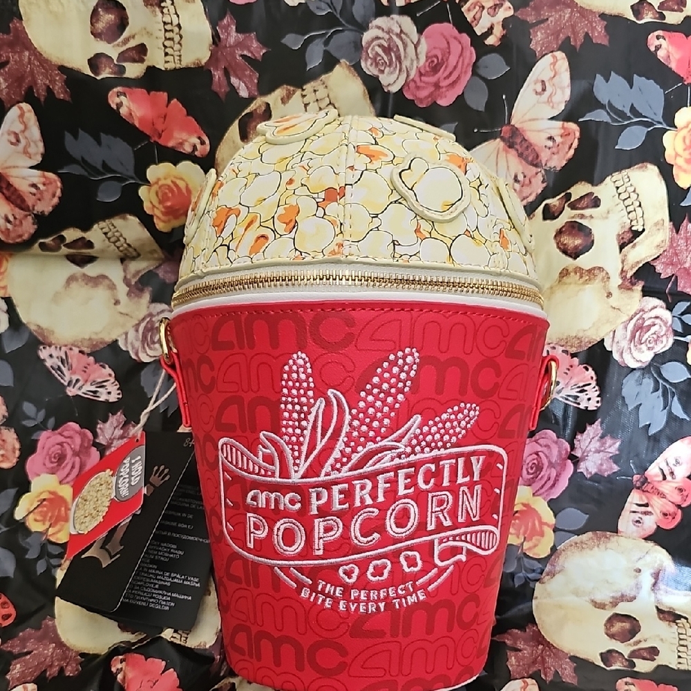 Loungefly Red and Cream Popcorn Crossbody Bag